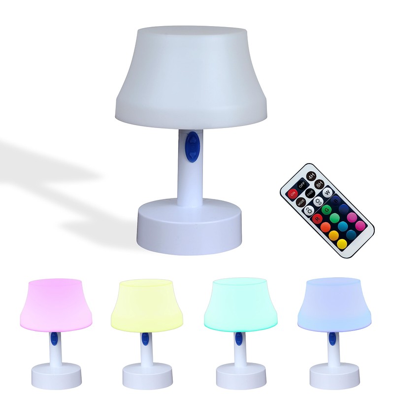 WRalwaysLX Rechargeable LED Table Lamp with Remote Control, Color-Changing Night