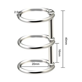 10 Pieces 3 Ring Metal Loose Leaf Binders Book Rings with 20 mm Inner Diameter for DIY Travel Diary, Photo Album, Binding Spines Combs (Silver)
