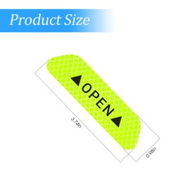 4PCS Reflective Open Warning Stickers for Car Door, Night Visibility Auto Safety Prompt Decals, 3.6 Inch Anti-Collision Protective Strip Tape, Car Accessories Universal for Truck, SUV, Van (Green)