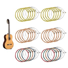 LEEQ 6 Sets Acoustic Guitar Strings - Guitar Strings Acoustic Guitar Strings Replacement Steel Strings for Acoustic Guitar (Brass, Copper and Multi-Colour)