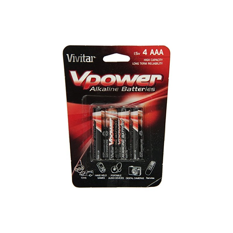 Vivitar V-4AAA-ALK AAA Alkaline Batteries, 4 Count