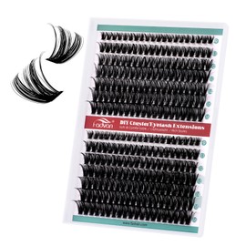 FADVAN Lash Clusters Fluffy 50D+60D 9-16mm Mixed Thick Eyelash Clusters D Curl Individual Lashes 280pcs Eyelash Extension Clusters Wispy Soft DIY Lash Extensions