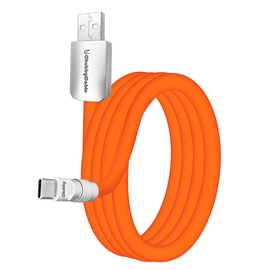chubbycable Chubby 2.0 Fast Charging Cable Durable Soft Silicone USB C Cable 240W Extra Thick Phone Charger Cord Data Transfer Cord, Orange, USB-A to Type-C, 6.6 FT