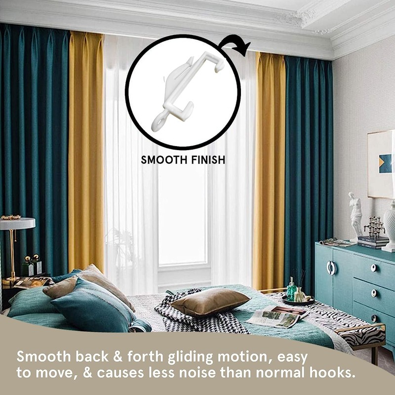 GADGET PLANET Plastic Curtain Hooks (Pack of 80) Curtain Glider