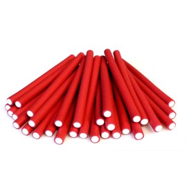 Papilotten - Flex Winders Set of 12 or 36 - 12 mm Red / Pink (from German Hairdressing Supplies) (36 Pieces Including Cosmetic Bag)