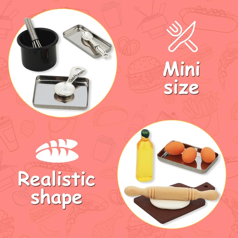 Miniature Gnome Accessories Baking, Miniature Dollhouse Accessories Christmas, Miniature Eggs