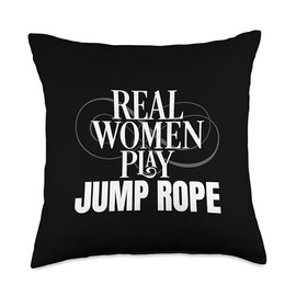 Funny Jump Rope Real Women Play Jump Rope Throw Pillow