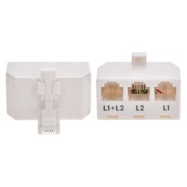 Installerparts RJ11 6P4C Line Splitter - Line1/Line2/Line1+Line2 - White