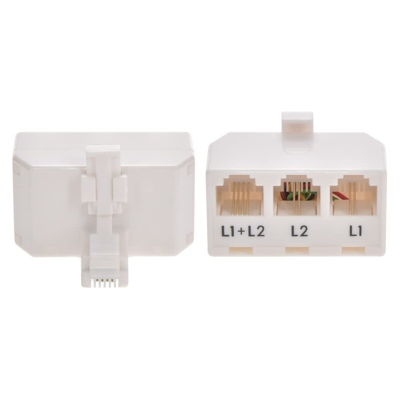 Installerparts RJ11 6P4C Line Splitter - Line1/Line2/Line1+Line2 - White
