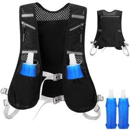 YAYUSI Chaleco de Hidratación para Correr con Botella Suave de 500ml, Mochila de Agua Ligera, Chaleco Reflectante, Arnés Ajustable Antirrebote para Correr, Senderismo, Correr, Ciclismo