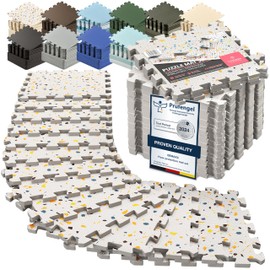 bemaxx Gym Mats Set - 18 pcs EVA Interlocking Foam Floor Tiles (12.6"x12.6"x0.4") 18sqft Protective Gym Flooring Sports Home Workout Exercise Mats Puzzle Garage Fitness Play-Room Garage Pool Treadmill