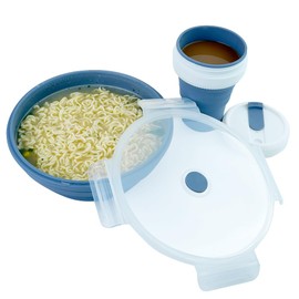L-WASH Collapsible Silicone Camping Bowl and Travel Cup Set. For Travel and Camping Microvave and Fridge Food. Suitable for Hot and Cold