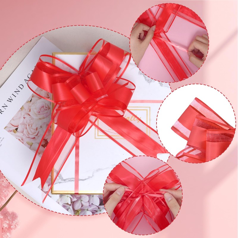 Lystaii 10 PCS Large Pull Bows Wrapping Ribbon Pull Bows