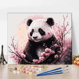 Panda DIY Paint by Numbers Animal Modern for Kids & Adults - Beginner Artwork - Colorful Paints for Living Room Wall Decor - 16x20 in