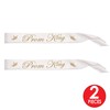 Beistle Prom King Satin Sash 2 Piece, White/Gold
