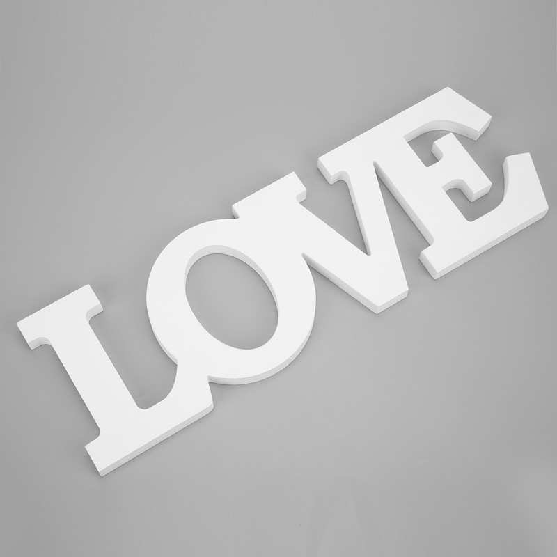 Wood Love Sign White One Piece Design Exquisite Beautiful Wooden