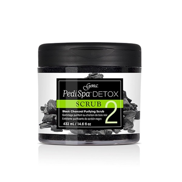 Gena Pedi Spa Detox Black Charcoal Scrub 14.6 oz
