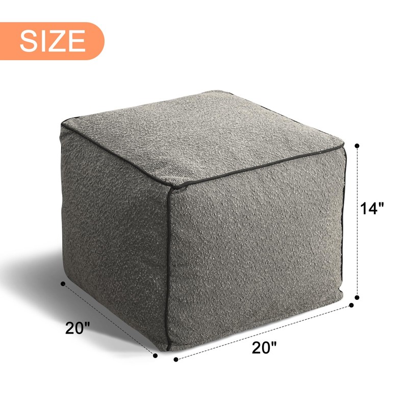 Pouf Ottoman Stuffed Modern Foam Filled Foot Rest Poufs for