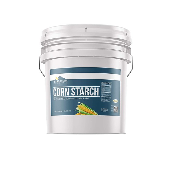 Corn Starch (3.5 Gallon ) Resealable Bucket, Thickener For Sauces, Soup, & Gravy, Highest Quality, Natural, Food Safe , Vegan & Gluten Free by Earthborn Elements