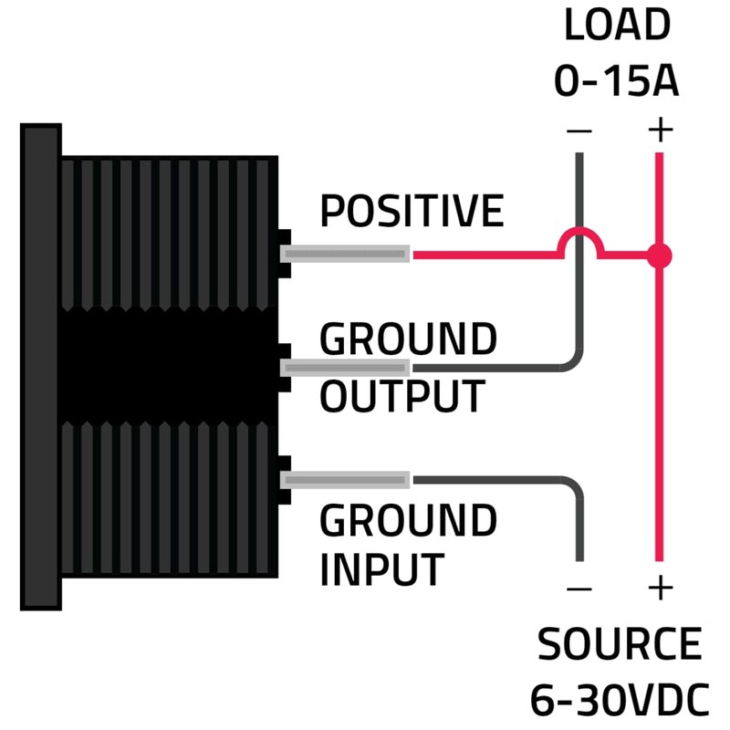 Powerwerx Panel Mount Combo Amp & Volt Meter for 12/24V