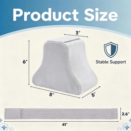 KUAZIDAR Hip Abduction Pillow with Strap, Hip Abductor Wedge Post-Surgery Knee Separator Cushion for Leg Alignment, Ergonomic Wedge Pillow for Wheelchair & Bed Recovery, Gray