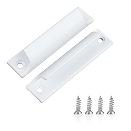 simarro 2 Pack Kitchen Cabinet Door Handles, Stainless Steel Finger Edge Pull Handles, Cupboard Handles for Home Kitchen Door Drawer Cabinet(White)