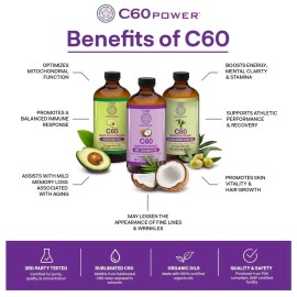 C60 Power - MCT 4-oz.- Organic MCT Coconut Oil, 4 Fl Oz, 99.99% Pure Carbon F...