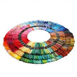 100 Skeins Embroidery Floss,Embroidery Floss Thread Rainbow Color Cross Stitch Threads Friendship Bracelet String DIY Handmade Craft Premium Multi-Colored Floss with 12 Pieces Floss Bobbins