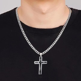 To My Son Cross Necklace Cross Necklace for Men First Communion Gifts Son Gifts from Dad Mom Gold Cross Necklace for Men Christmas Gifts for Men Stocking Stuffers for Men