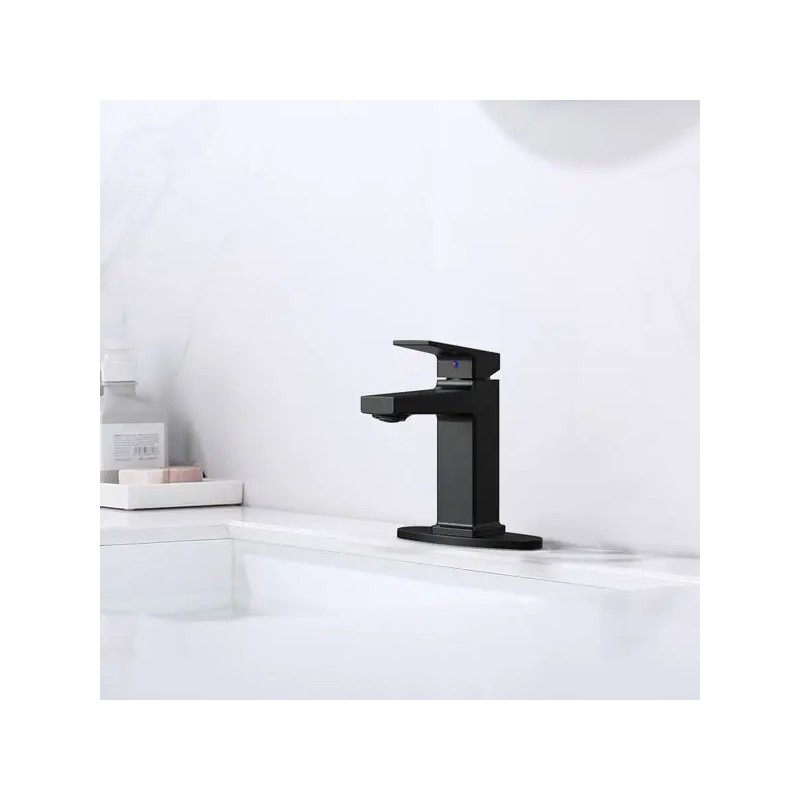 Matte Black Single Handle Basin Faucet for Bathroom & Laundry
