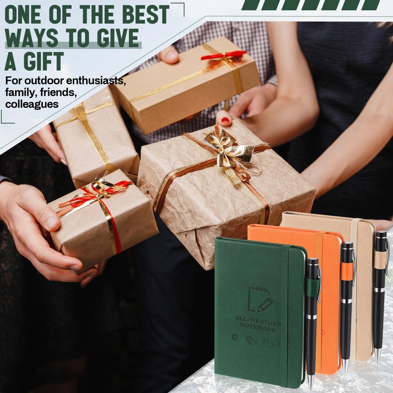 Resholder 3 Packs Waterproof Notepad, Small Notepad, All Weather Notebook,