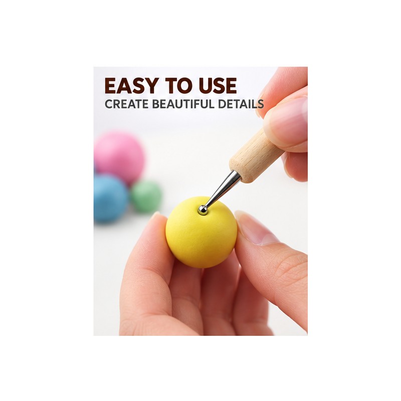5-Piece Double-Ended Ball Stylus Set for Clay and Pottery