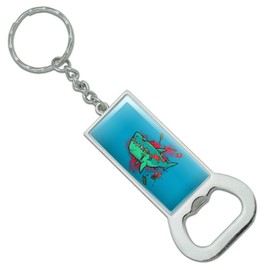 GRAPHICS & MORE Shark Shipwreck with Debris Harpoon and Anchor Keychain Rectangle Chrome Plated Metal Bottle Cap Opener