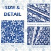 Whaline 60Pcs Flower Cotton Fabric Bundles Blue White Floral Fat