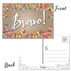 Assorted Congratulation Postcards - Hooray, Cheers, Bravo, Congrats - 4" x 6" Postcards