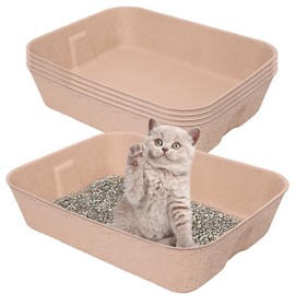 LAPEQQIOJEJ 5 Pack Disposable Cat Litter Box, Eco Friendly 100% Recycled Paper