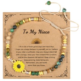 ISAROARO Sunflower Bracelet for Women - Symbol of Positivity, Strength & Love | Birthday Christmas Thank You Gift for Friends Coworkers Daughter