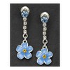 Equilibrium Blue Diamante Forget-Me-Not Dangle Silver Plated Earrings Boxed Gift