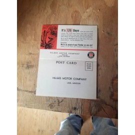 Vintage Nilges Pontiac 2 pc. Service Postcard new unused old stock card #1