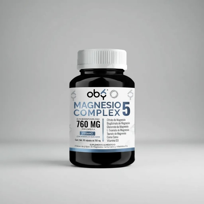 Oby Magnesio Complex 5 Quelado 60 Cápsulas