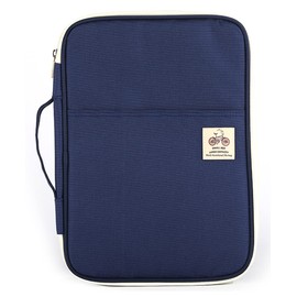 JAKAGO A4 Document Case,Multi-Pocket Portfolio Folder,A4 Zip Portfolio,Professional Document Holder Suitable for Office,Business Trip,Travel,Conference,Interview,Holiday（Blue）