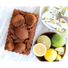 Nordic Ware 90248 Citrus Blossom Molde para hogaza de pan con diseño de cítricos, un tamaño, cobre