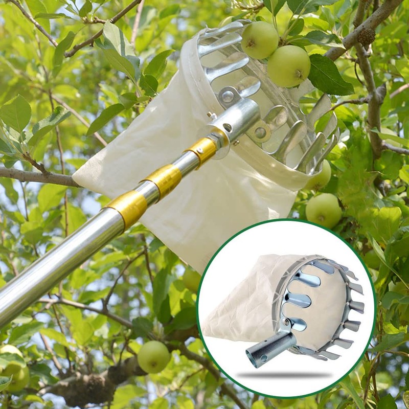 ProLeo Harvest Aid Fruit Picker with Fabric Bag, Apple Picker