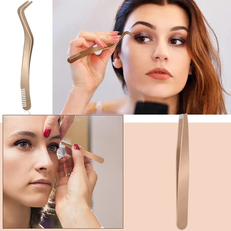 QYLPZ 4 Pieces Eyelash Applicator Lash Applicator Tool Eyelash Tweezers