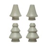Creative Co-Op Stoneware Tree Taper Candle Holders, White, Set of