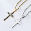 FUTPLOR Cross Necklace for Men, Silver Gold Black Stainless Steel