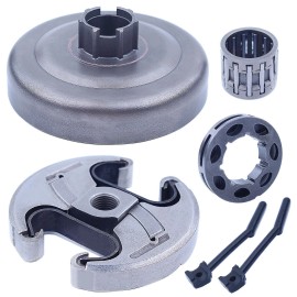 For Husqvarna, For Jonsered 3/8" Sprocket Rim Clutch Assy For Husqvarna 455 Rancher 460 Clutch Drum Oil Line