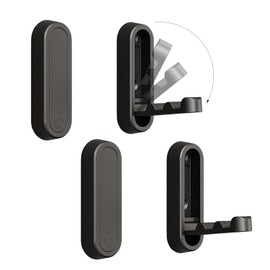 XSGTZMJ 4PCS Foldable Invisible Hook Zinc Alloy Bathroom Wall Hook Retractable for Closet Scarf Hat Robe Key Purse Bag Folding Hooks Minimalist Style (Black)