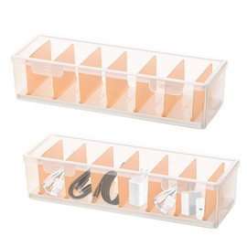 Cable Organiser Box, General Cable Storage Box, Cable Organiser with 7 Adjustable Compartments, Cable Organiser that Can Be Individually Adjusted for Office, Home