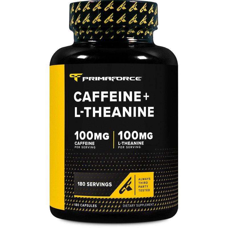 PrimaForce Cafeína con L-teanina - 100 mg - 180 cápsulas